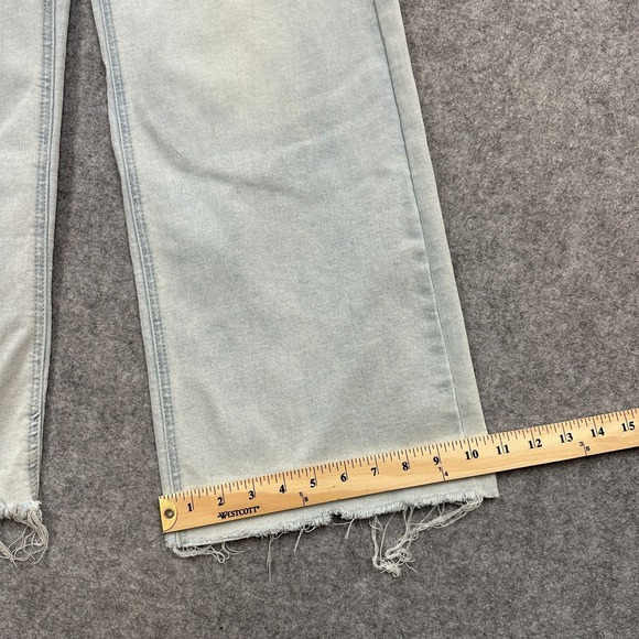 OAT New York Jeans Womens Size 8/29 Light Blue High Rise Wide Leg Baggy Raw Hem - Picture 10 of 10